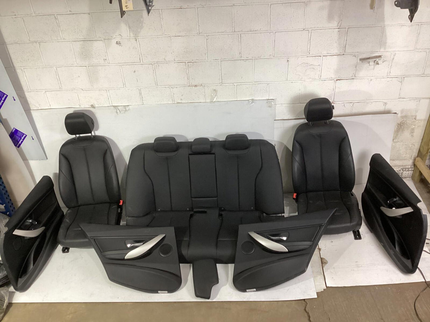 2012-2015 BMW 320i xDrive Front Rear Complete Seat Assembly & Door Panel Set OEM