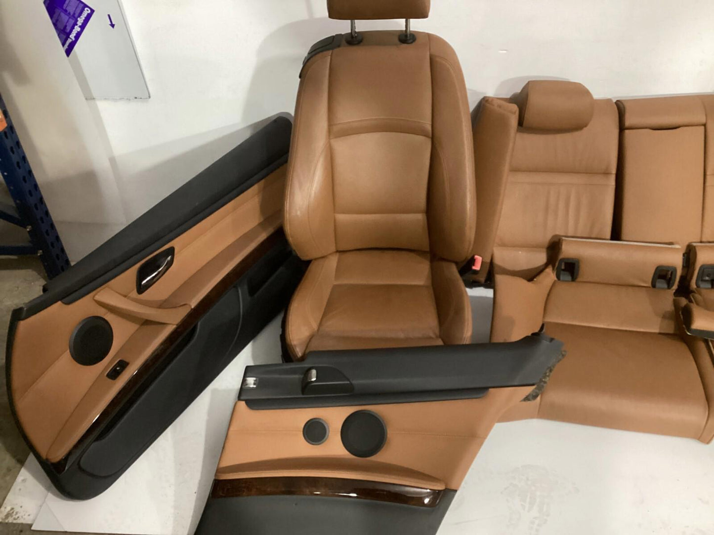 2007-2013 BMW 328i Coupe Front Rear Complete Seat Assembly & Door Panel Set OEM.