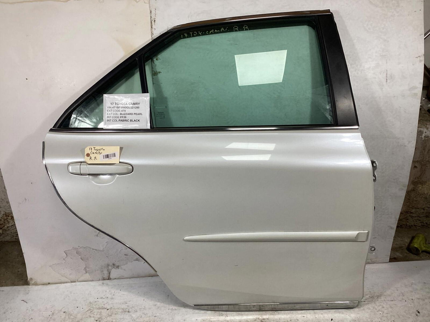 2012-2017 Toyota Camry Rear Passenger Side Complete Door Assembly w/ Glass - OEM