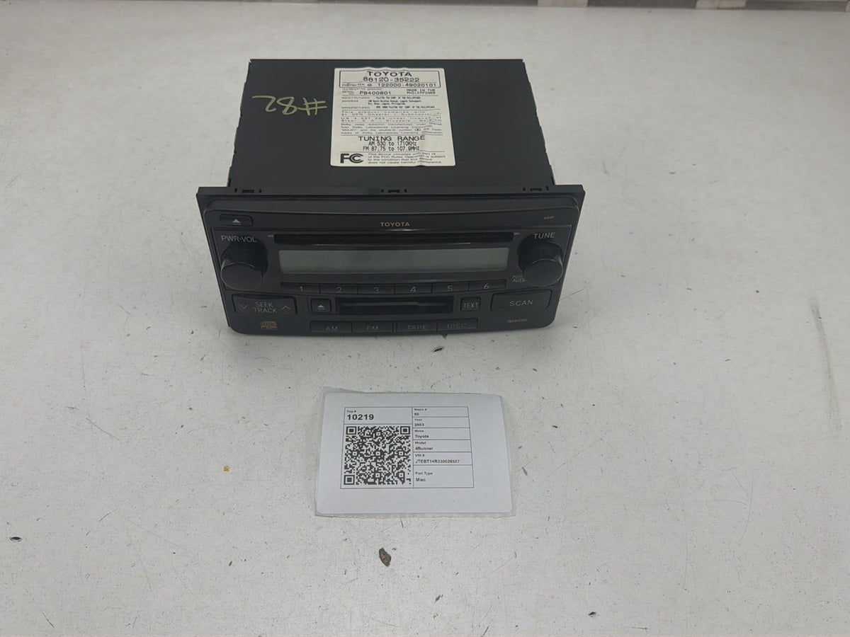 2003-2005 Toyota 4Runner Radio Receiver Cassette CD Player 86120-35222 OEM