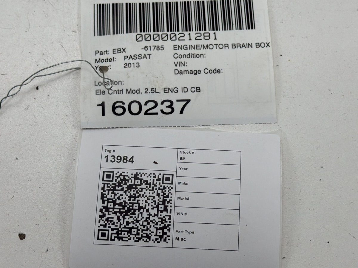 2013-2014 Volkswagen Passat 2.5L Engine Control Module 07K906055CR OEM
