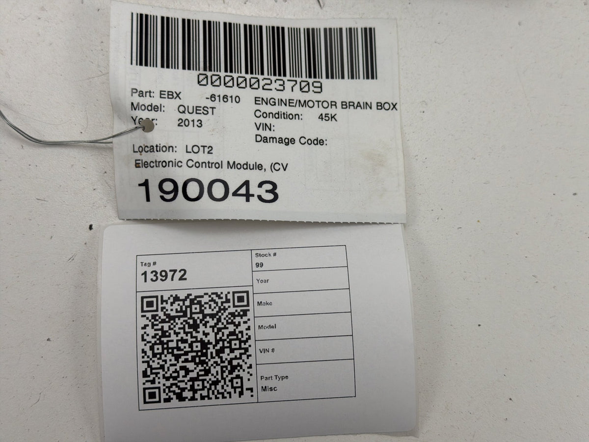 2012-2013 Nissan Quest Computer Engine Control Module NEC005-654 OEM