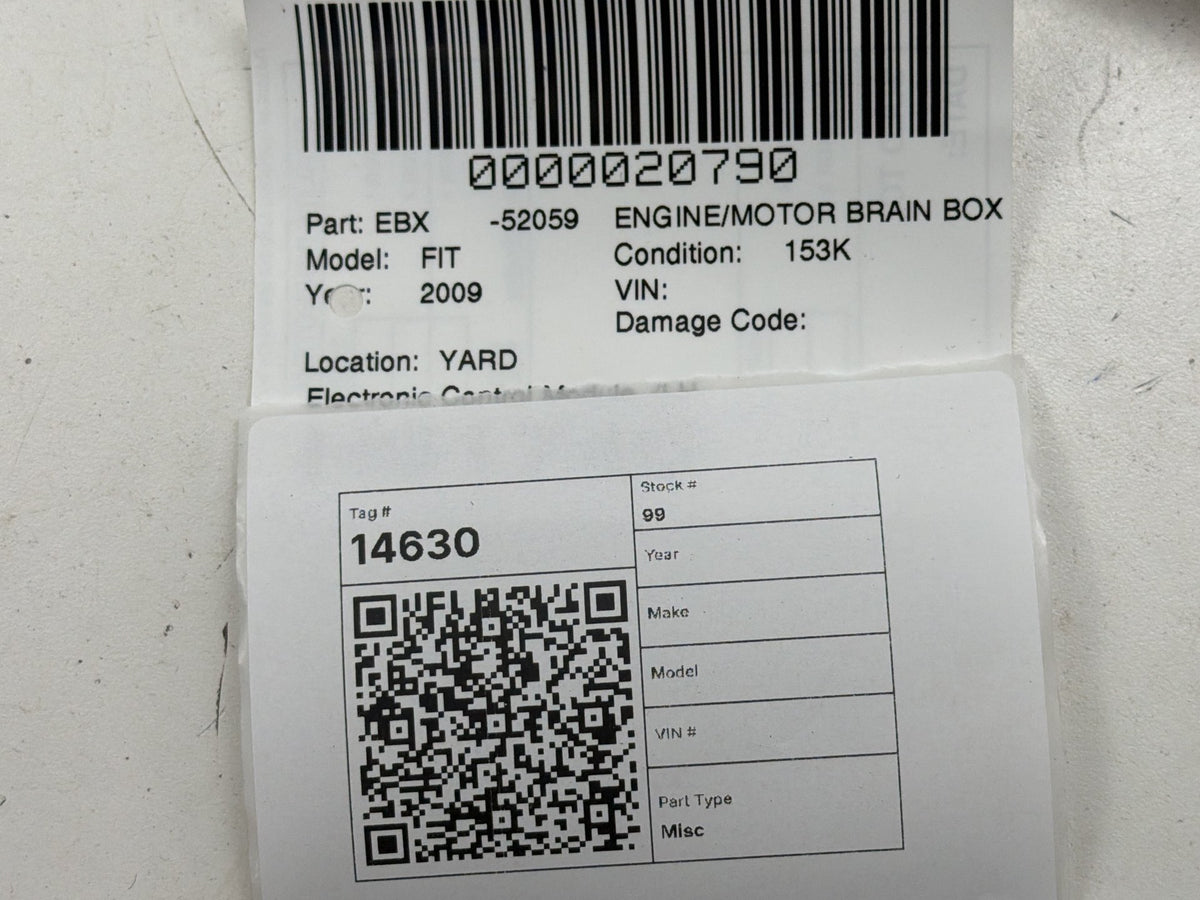 2009-2010 Honda Fit Engine Computer Control Module Unit ECU 37820-RP3-A63 OEM