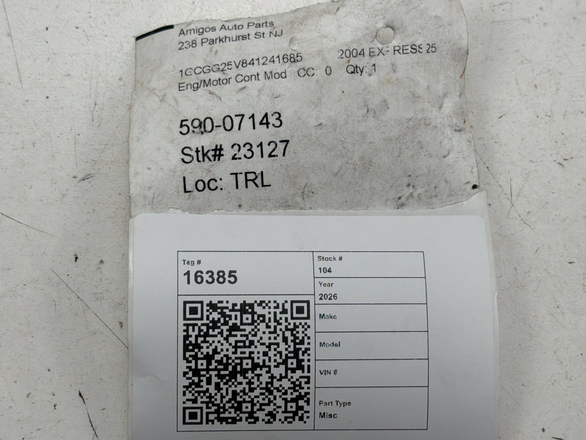 2004 Chevrolet Express 2500 Engine Computer Control Module 12630464 OEM