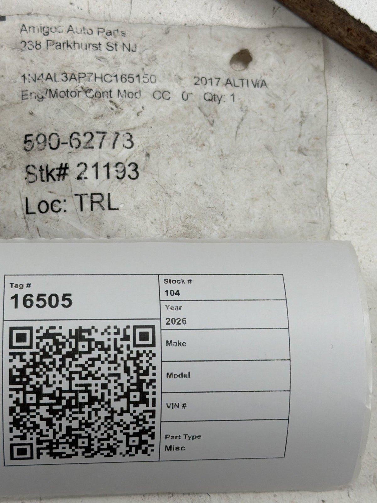 2016-2017 Nissan Altima Engine Computer Control Module Unit ECU NEC029-073 OEM