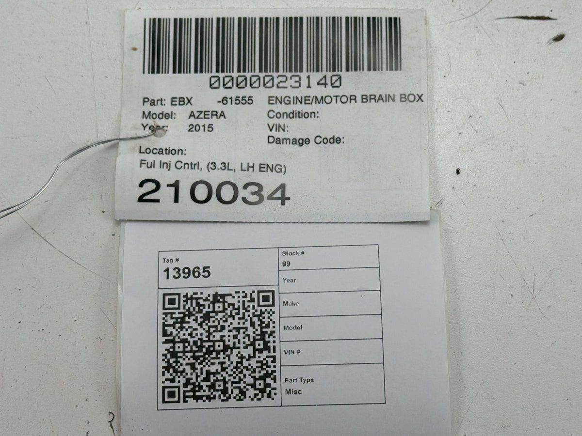 2012-2017 Hyundai Azera Engine Control Computer 39172-3C010 OEM