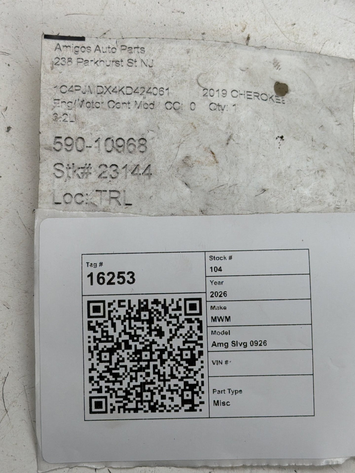2019-2020 Jeep Cherokee Engine Computer Control Module P68328875AA OEM