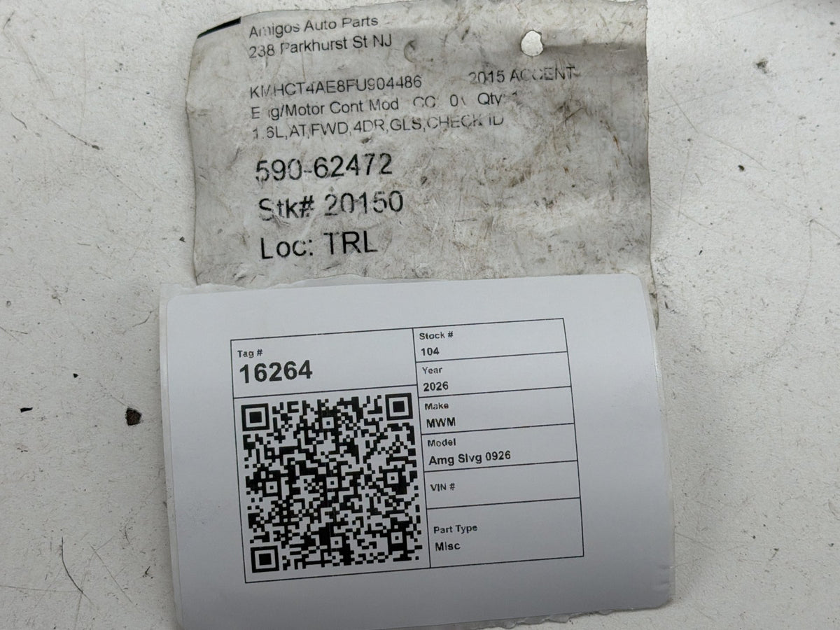 2015-2017 Hyundai Accent Engine Computer Control Module Unit ECU 39110-2BRG5 OEM