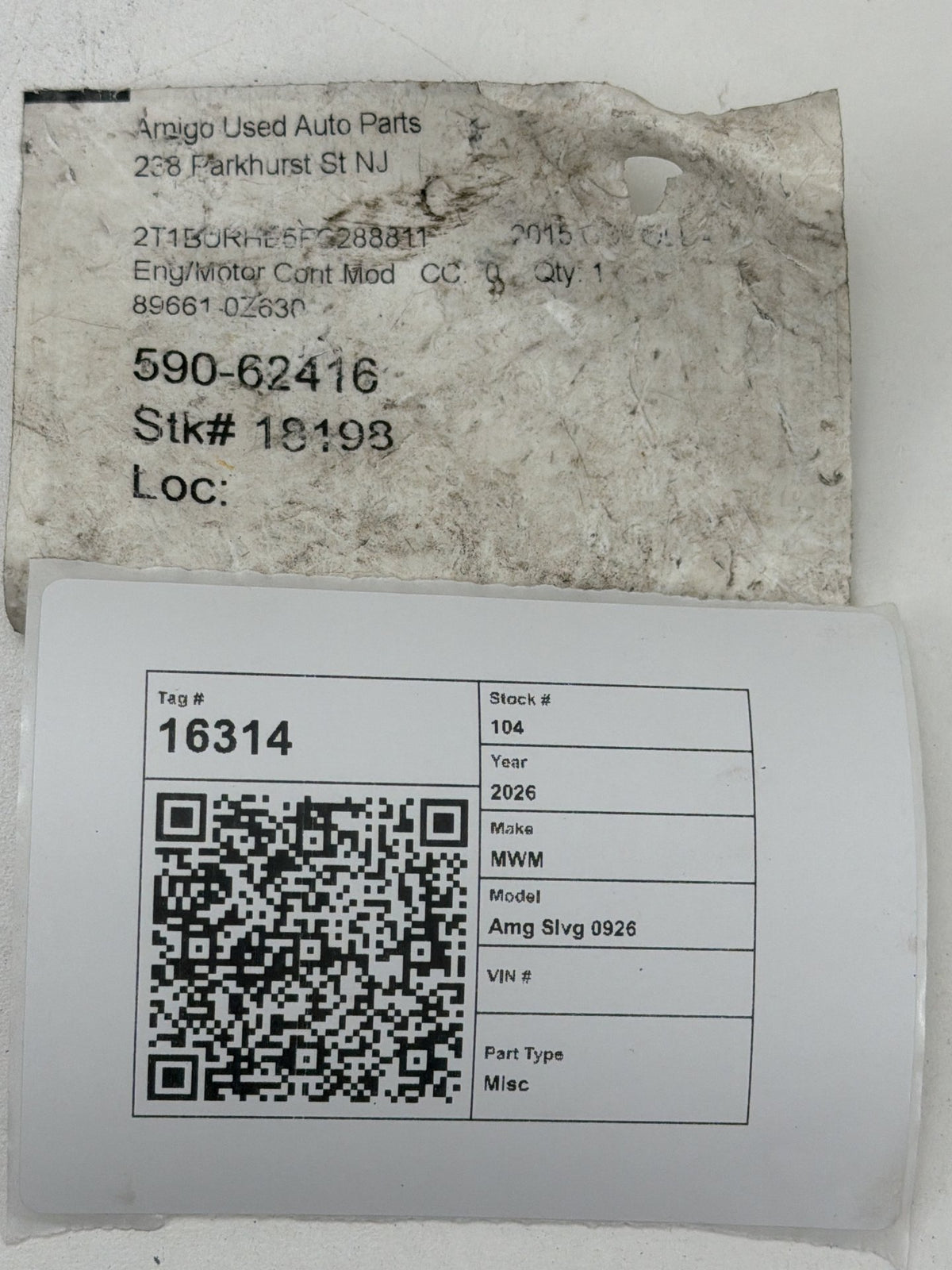 2015-2016 Toyota Corolla Engine Control Module ECM ECU 89661-0Z630 OEM