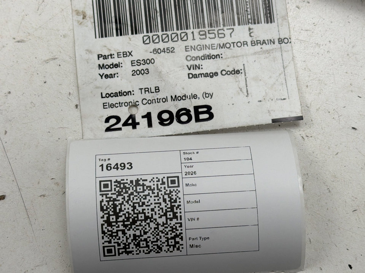 2003 Lexus ES300 Engine Computer Control Module Unit ECU 89666-33440 OEM