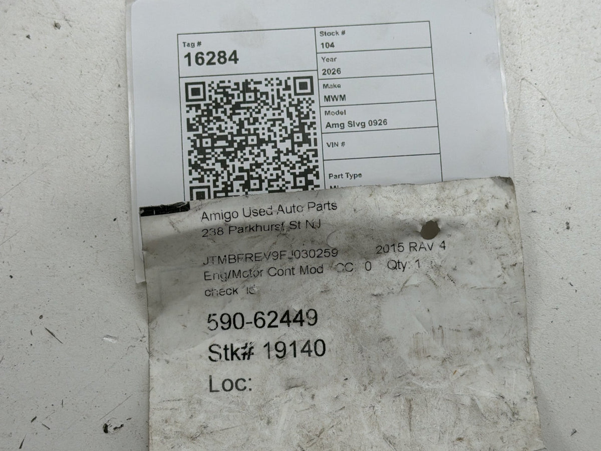 2015 Toyota RAV4 2.5L Engine Computer Control Module Unit ECU 89661-42U70 OEM