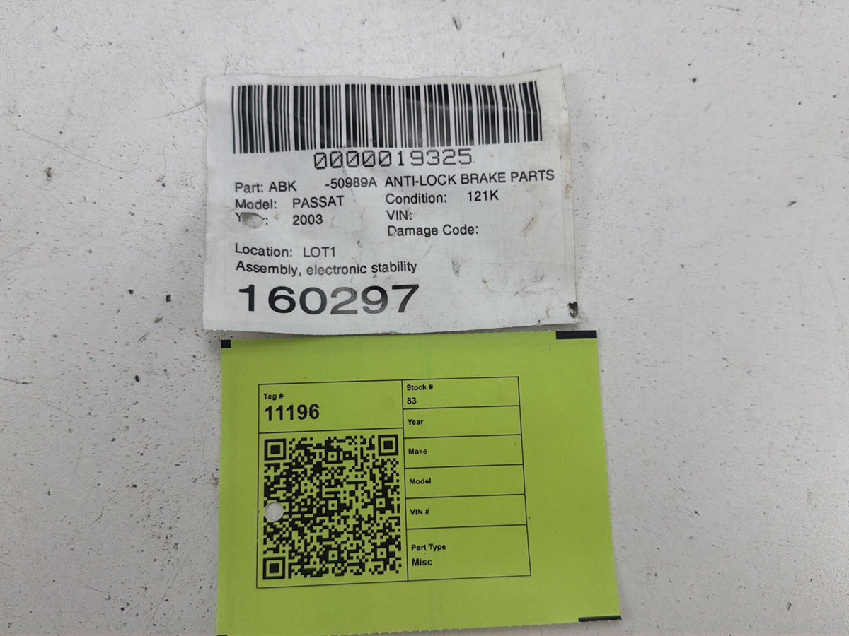 2001-2005 Volkswagen Passat ABS Pump Anti Lock Brake Module 3B0614111 OEM