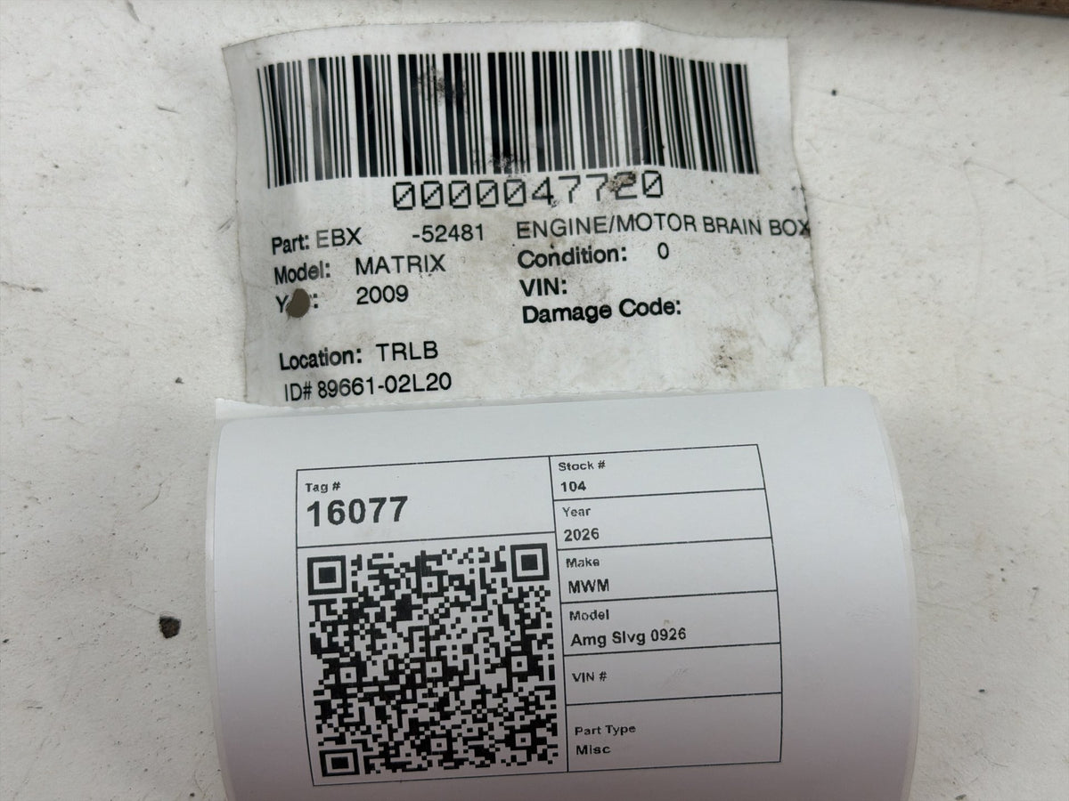 2009 Toyota Matrix 1.8L Automatic Engine Control Module ECU ECM 89661-02L20 OEM