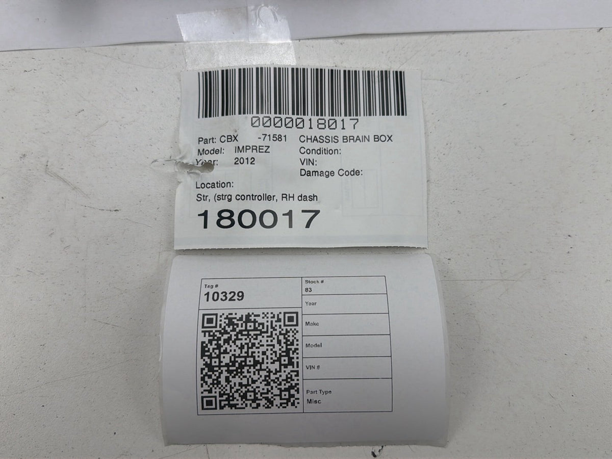 2012-2013 Subaru Impreza - Engine Computer Control Module 34710-FJ000 OEM