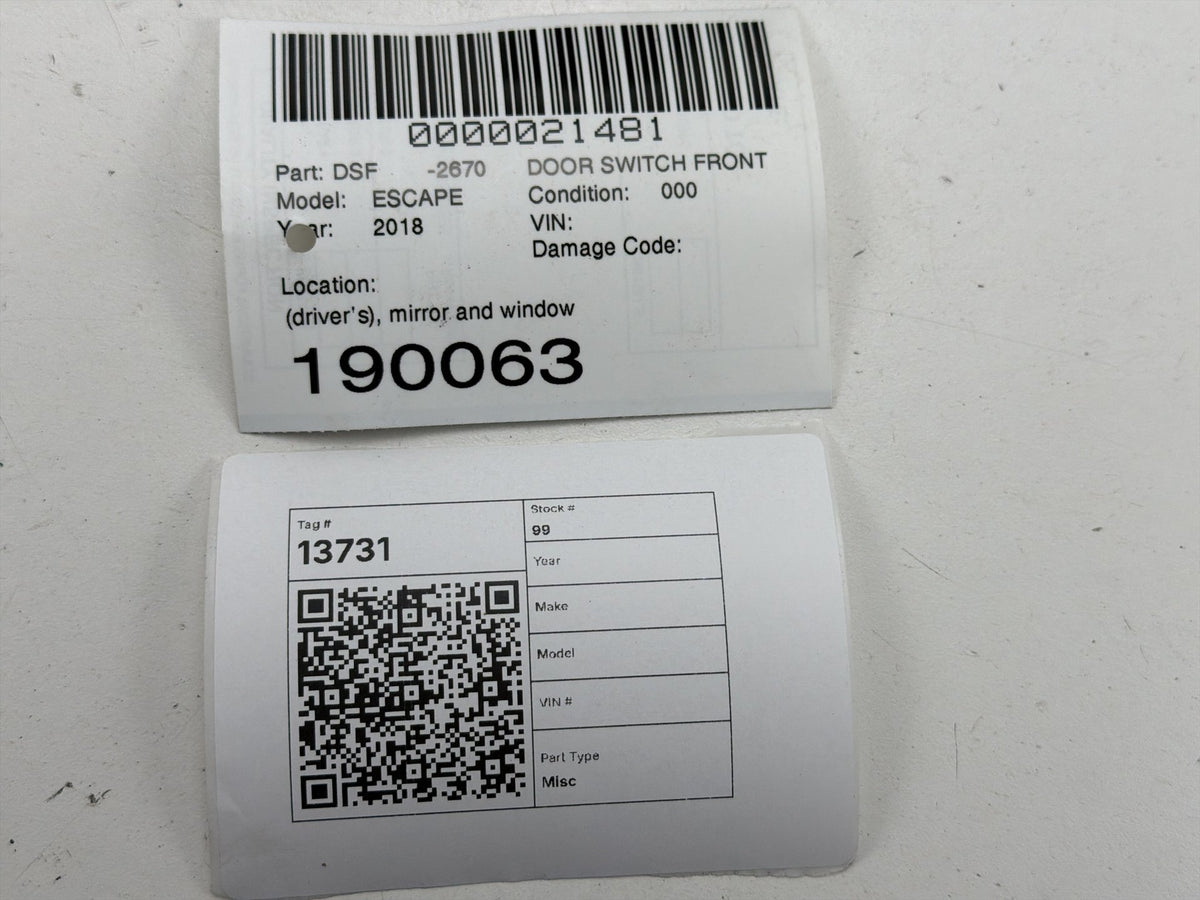 2013-2019 Ford Escape Left Front Driver Master Window Switch BM5T-14A132-AB OEM