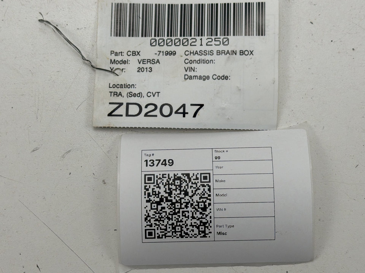 2013 Nissan Versa 1.6L Transmission Control Module TCM 310369KB1C OEM