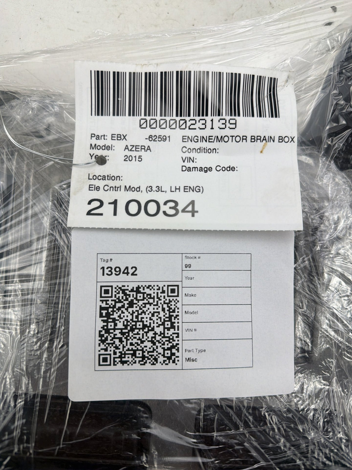 2015-2017 Hyundai Azera Engine Computer Control Module 39110-3CTN0 OEM