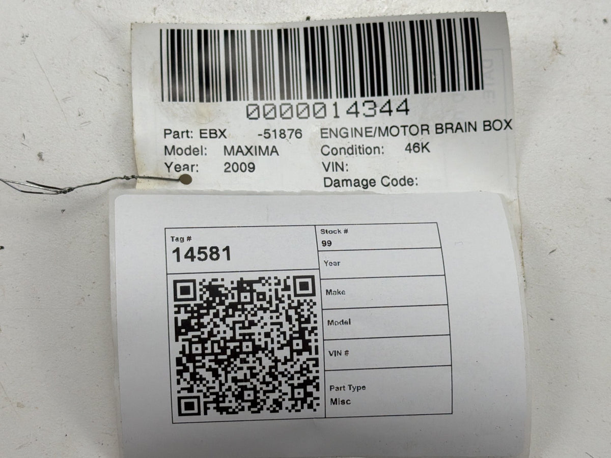 2009 Nissan Maxima Engine Computer Control Module A56-D94 Z0X OEM