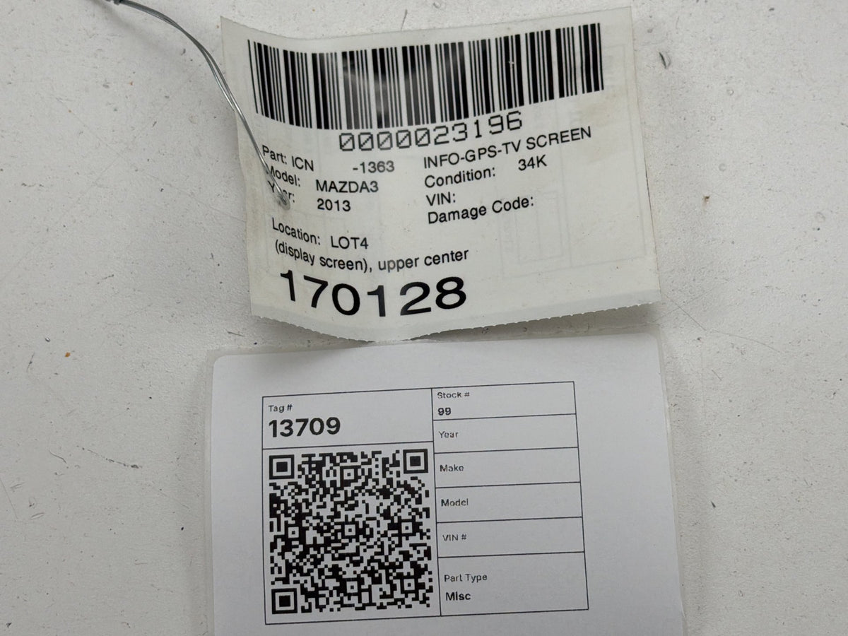 2012-2013 Mazda 3 Upper Dash Information Display Screen BBM2611J0 OEM