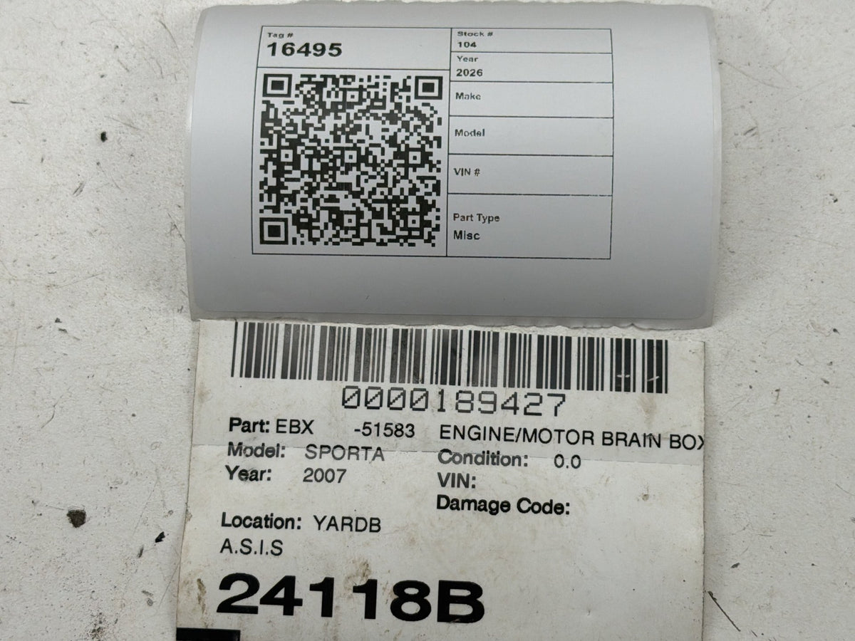 2007-2010 Kia Sportage 2.7L Engine Control Module ECU Computer 39109-37270 OEM