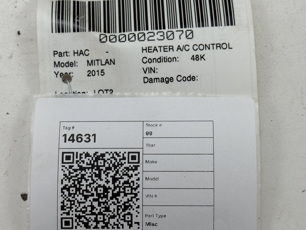 2013-2015 Mitsubishi Lancer AC Heater Temperature Climate Control 7820A809 OEM
