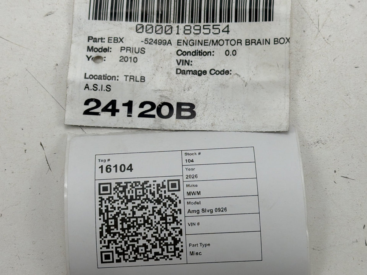 2010 Toyota Prius 1.8L Hybrid Front Engine Control Module ECU EBX-52499A OEM
