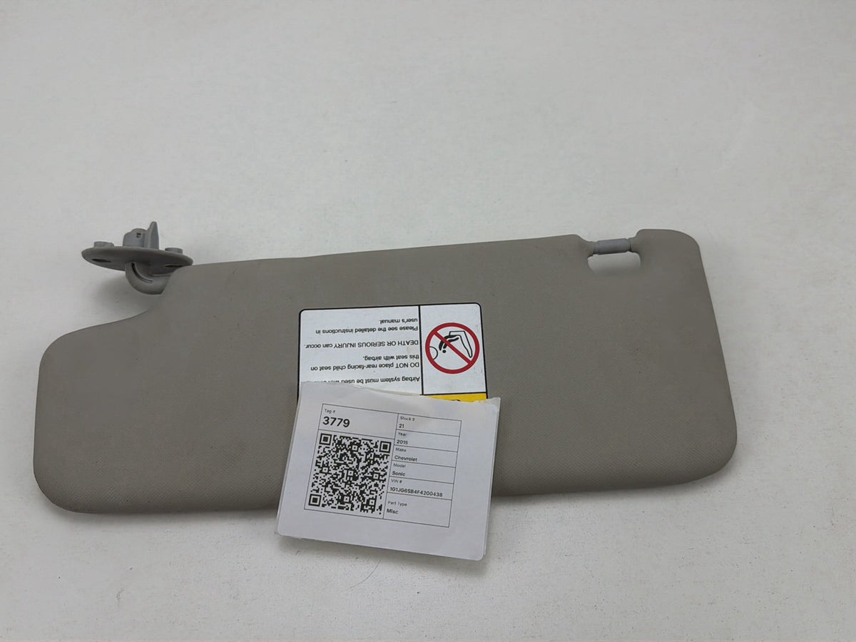 2012-2016 Chevrolet Sonic RS Passenger Right Side Interior Sun Visor OEM