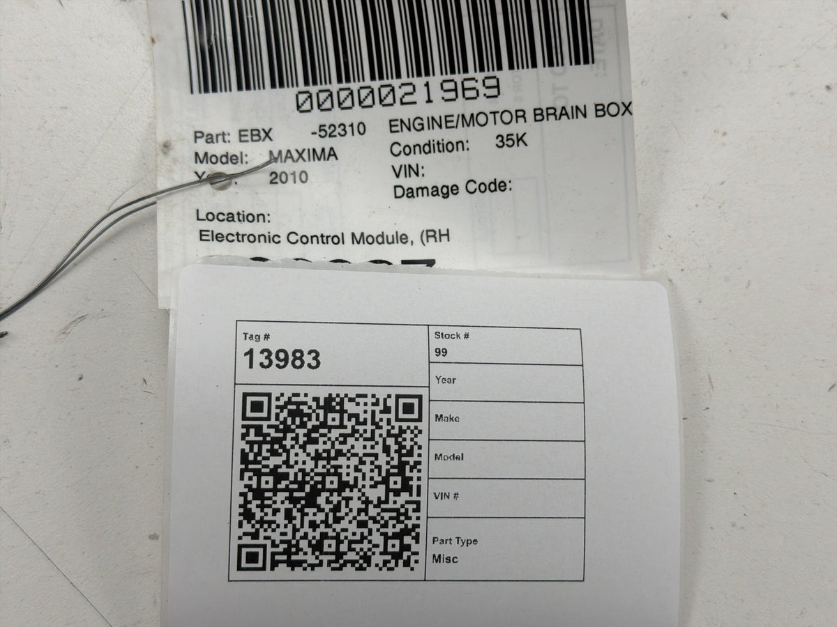 2010-2011 Nissan Maxima Computer Engine Control Module A56-E47 Z1C OEM