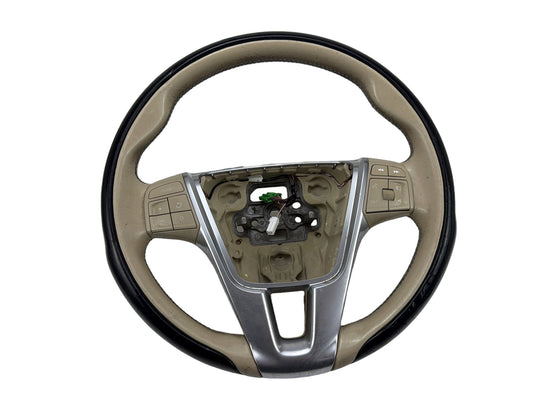 2011-2018 Volvo S60 Two-Tone Black/Beige Leather Steering Wheel w/ Switches OEM