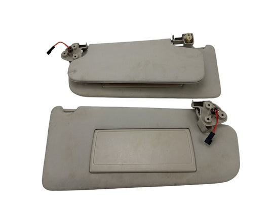 2005-2012 Land Rover Range Rover Sun Visors Mirrors Lights Ivory Pair 826765 OEM