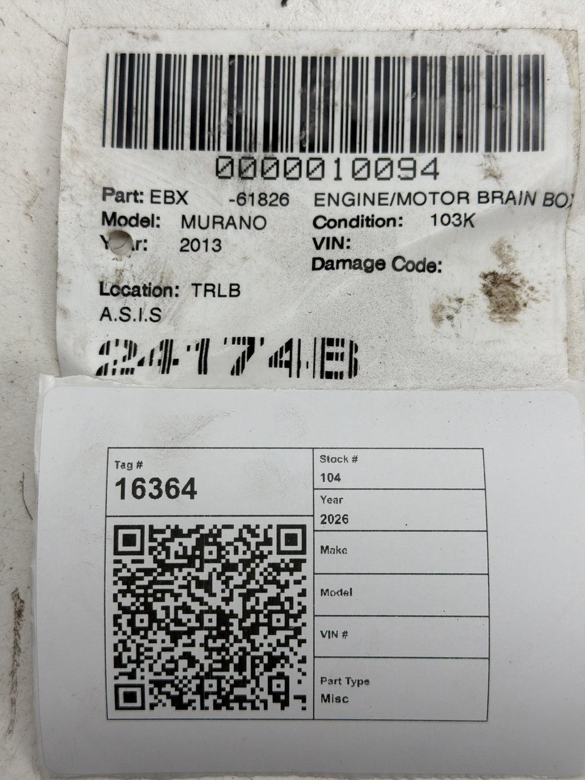 2012-2013 Nissan Murano Engine Control Module ECU ECM Computer NEC000-696 OEM