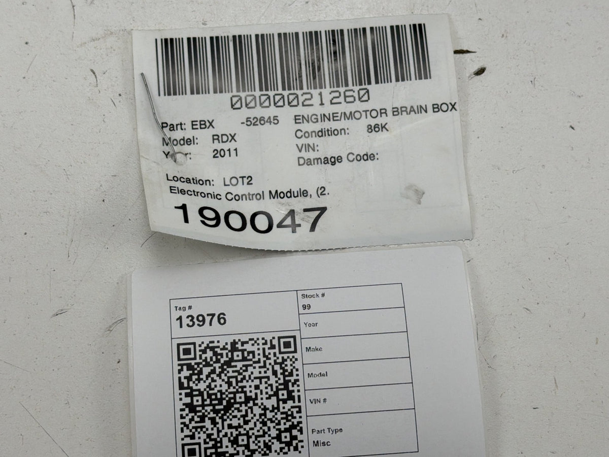 2010-2011 Acura ECM RDX PCM Engine Computer Control Module 37820-RWC-A63 OEM