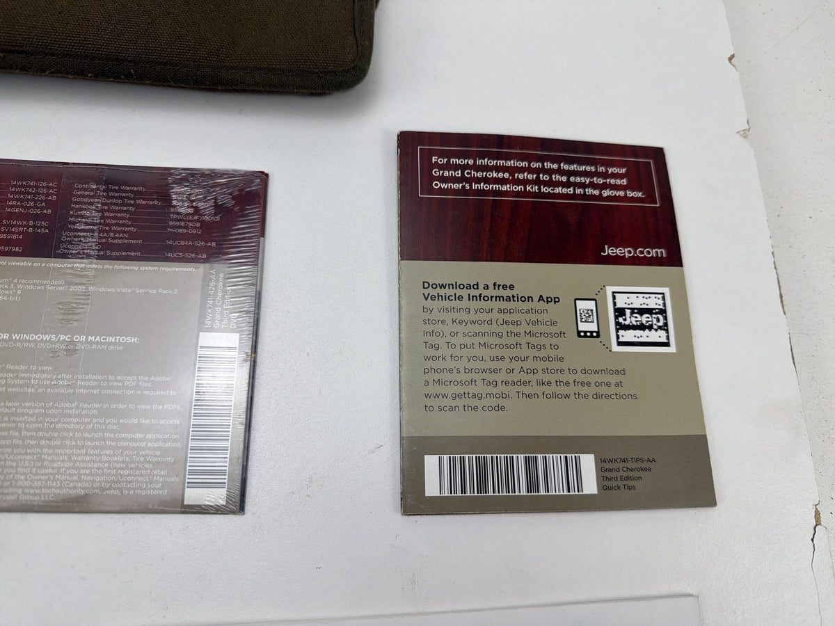2014 Jeep Grand Cherokee Owners Manual Set User Guide Case OEM