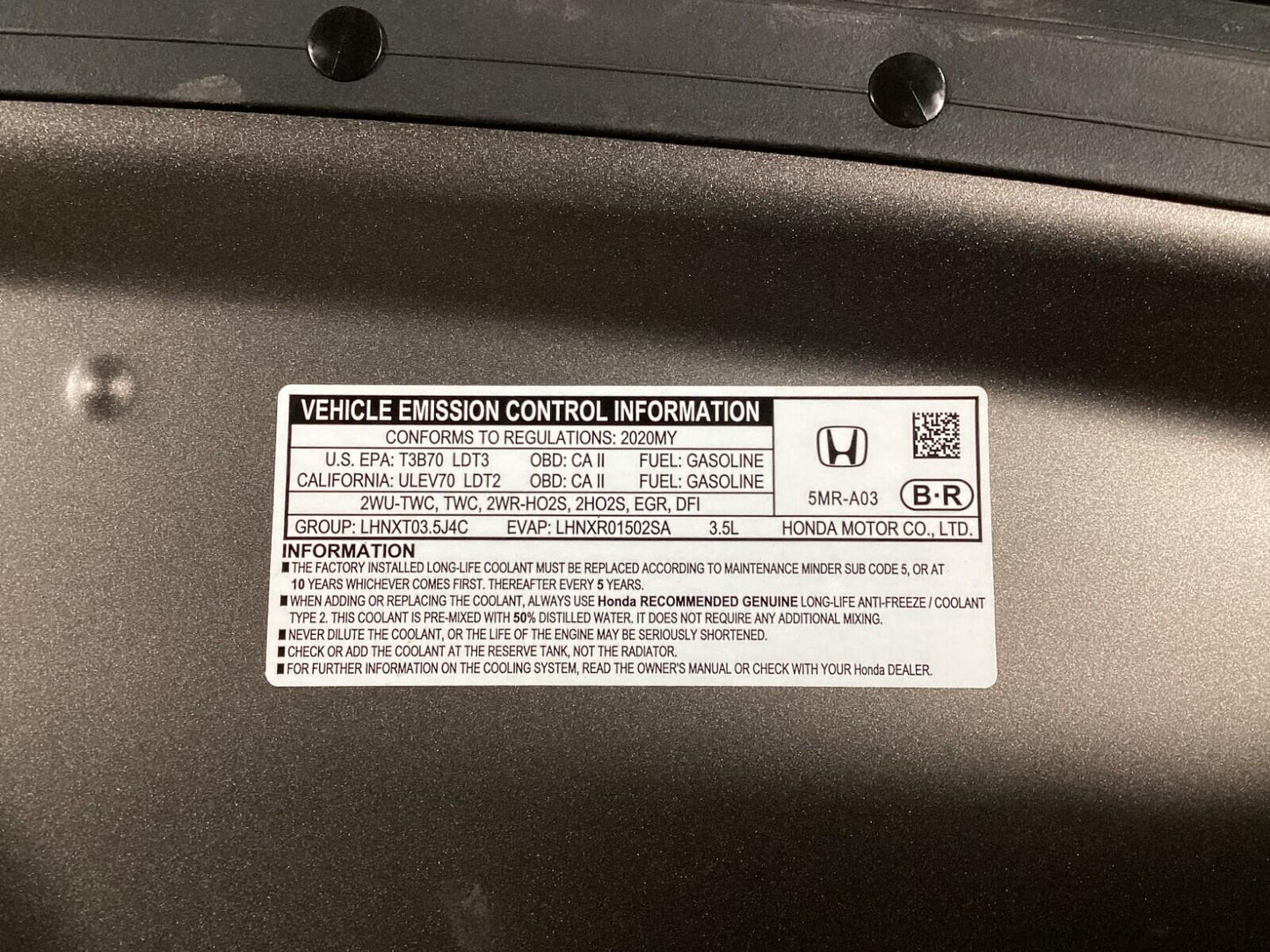 2018 - 2023 Honda Odyssey Elite Engine Hood Grey 60100-THRA00ZZ OEM .