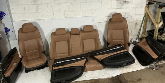 2009-2015 BMW 740i Front Rear Complete Seat Assembly & Door Panel Set OEM