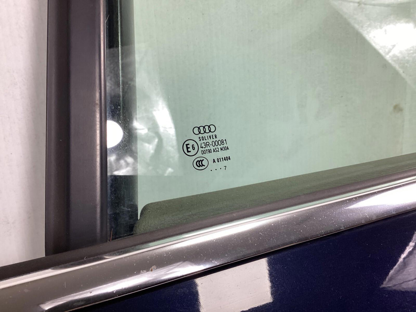 2008-2010 AUDI A6 REAR LEFT DRIVER SIDE COMPLETE DOOR SHELL PANEL W/ GLASS  OEM.