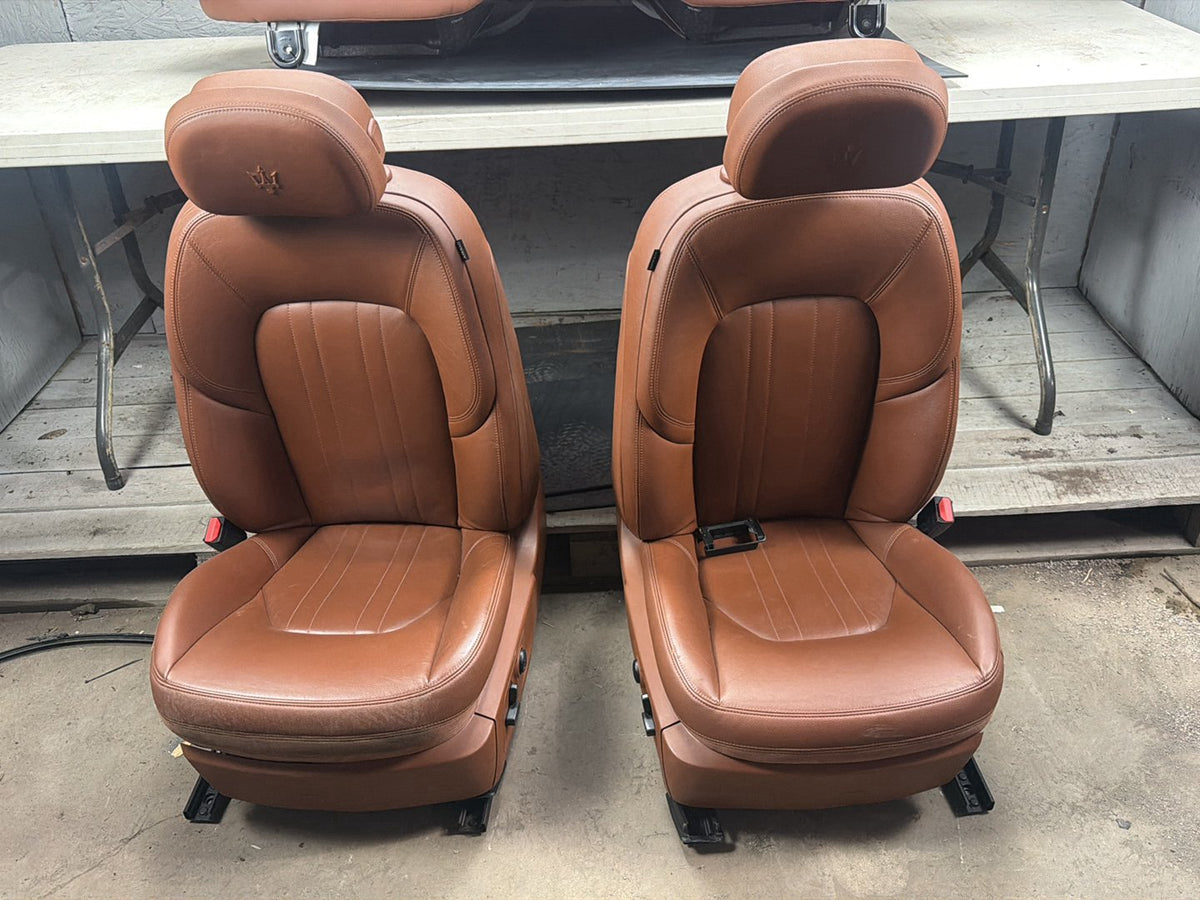 2014-2020 Maserati Ghibli Front & Rear Convertible Seat Set Merino Orange OEM