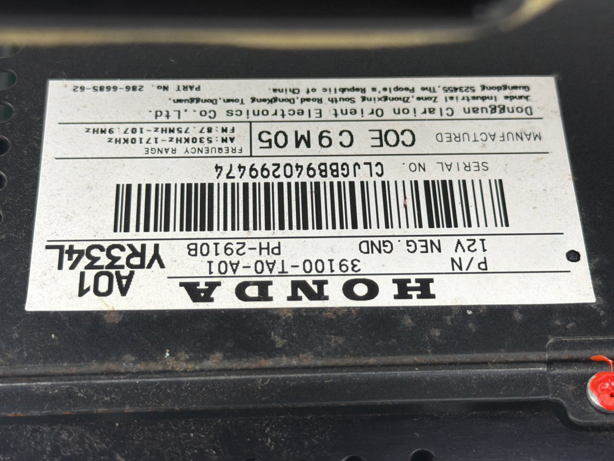 2008-2011 Honda Accord Dash AM FM MP3 Single CD Receiver 39100-TA0-A01 OEM