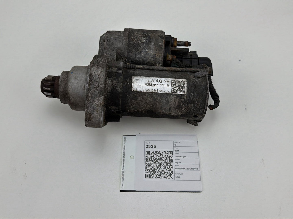 2013-2017 Volkswagen Tiguan Starter Motor 02M911021 OEM