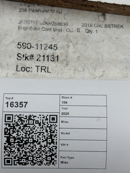 2019-2020 Subaru Crosstrek Engine Control Module ECU ECM 22765AM822 OEM