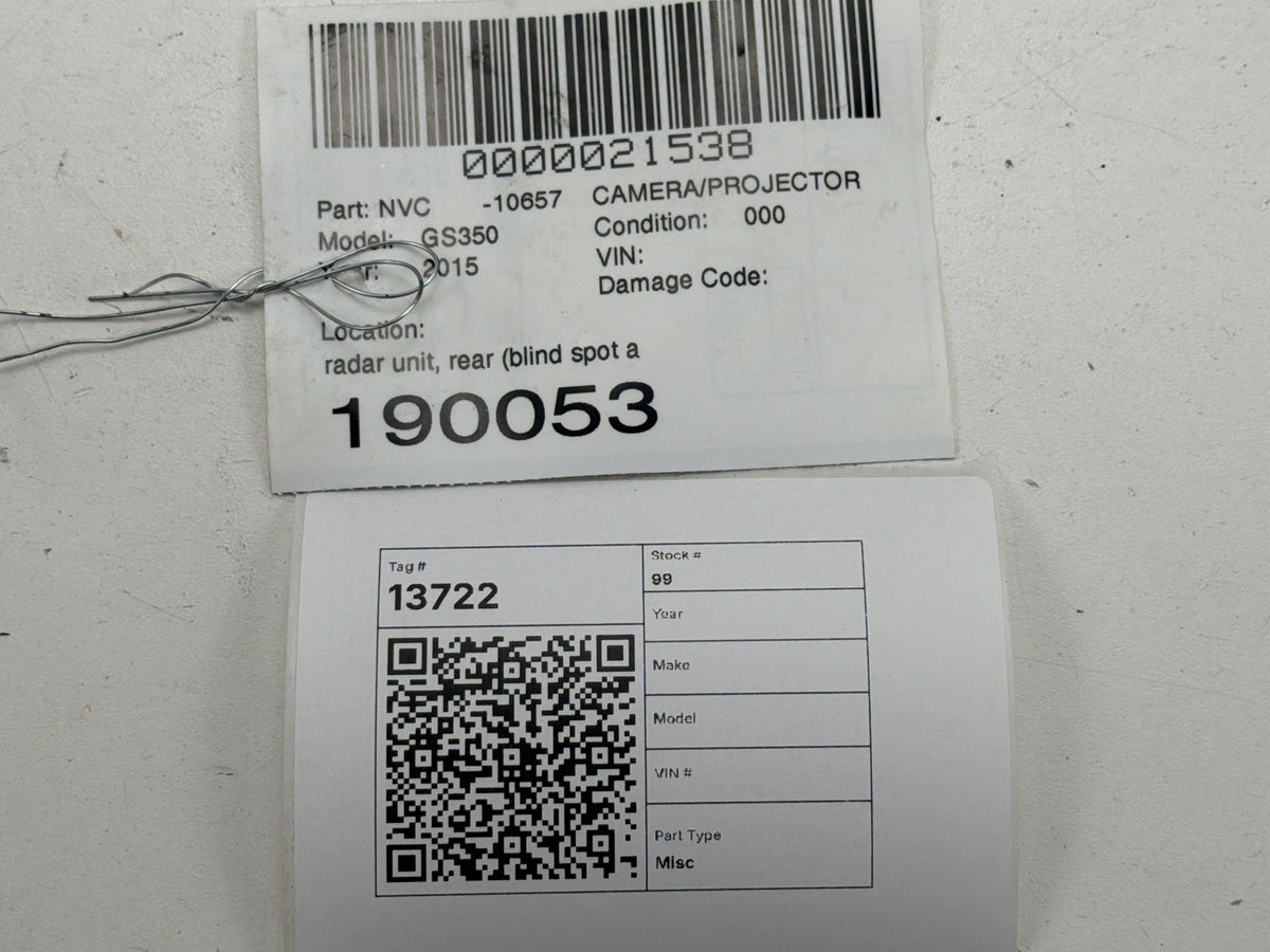 2014-2016 Lexus GS350 Rear Blind Spot Monitor Radar Sensor Module OEM