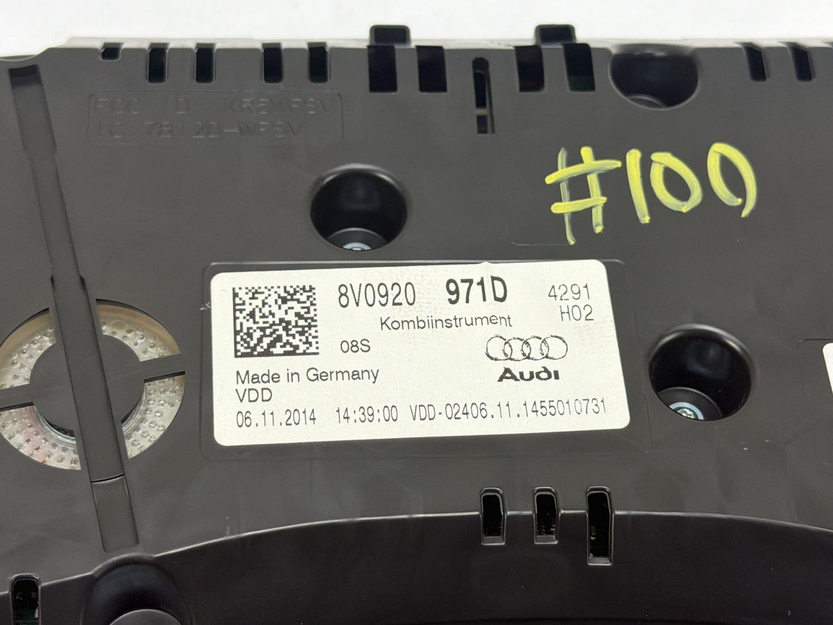2015-2018 Audi A3 Speedometer Instrument Cluster 8V0920971D OEM