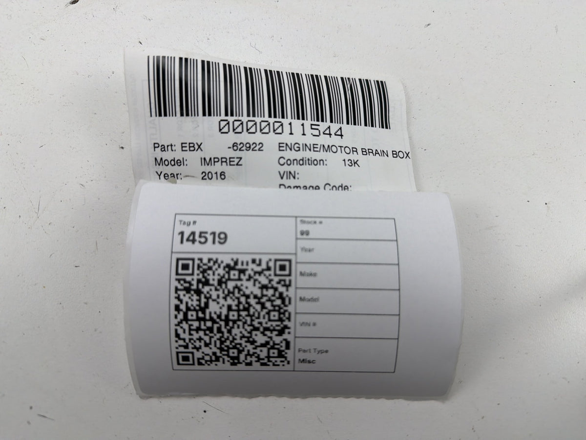 2016 Subaru Impreza Engine Computer Control Module Unit ECU 22765AH720 OEM