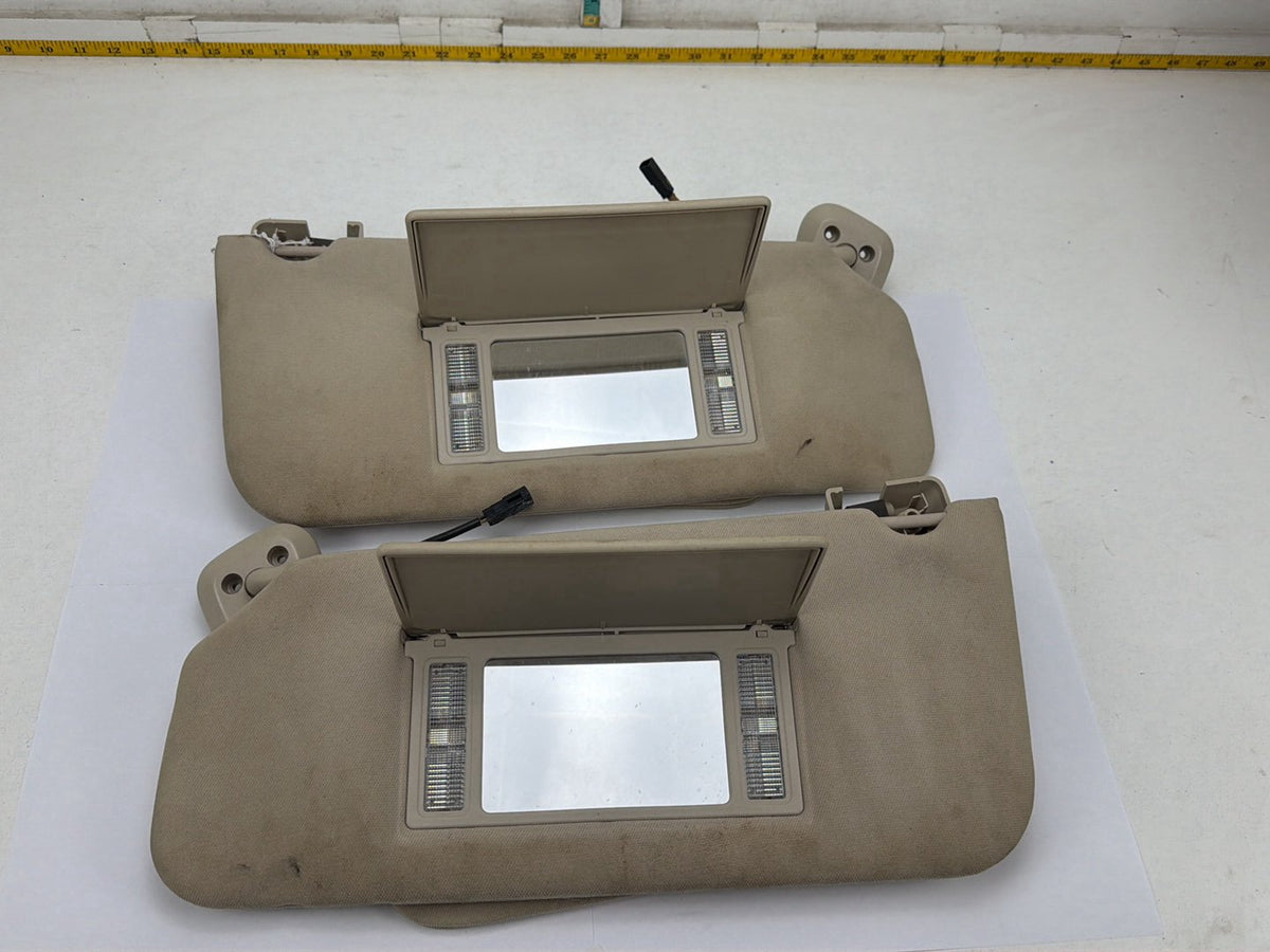 2003-2006 Lincoln Navigator Left/Right Sun Visor Pair Tan w/ Mirror OEM