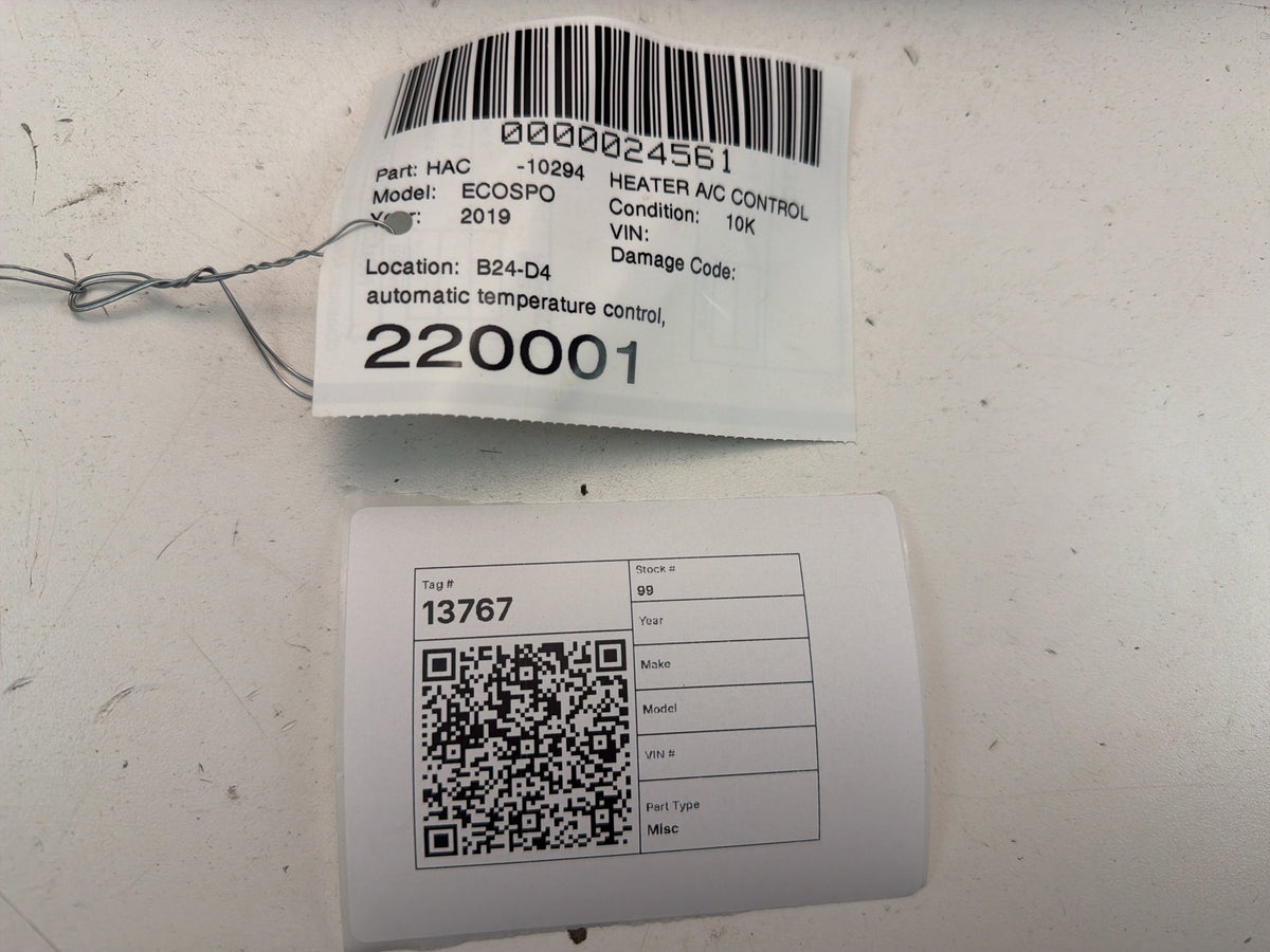 2018-2020 Ford Ecosport A/C Heater Climate Temperature Control GN1518C612CH OEM