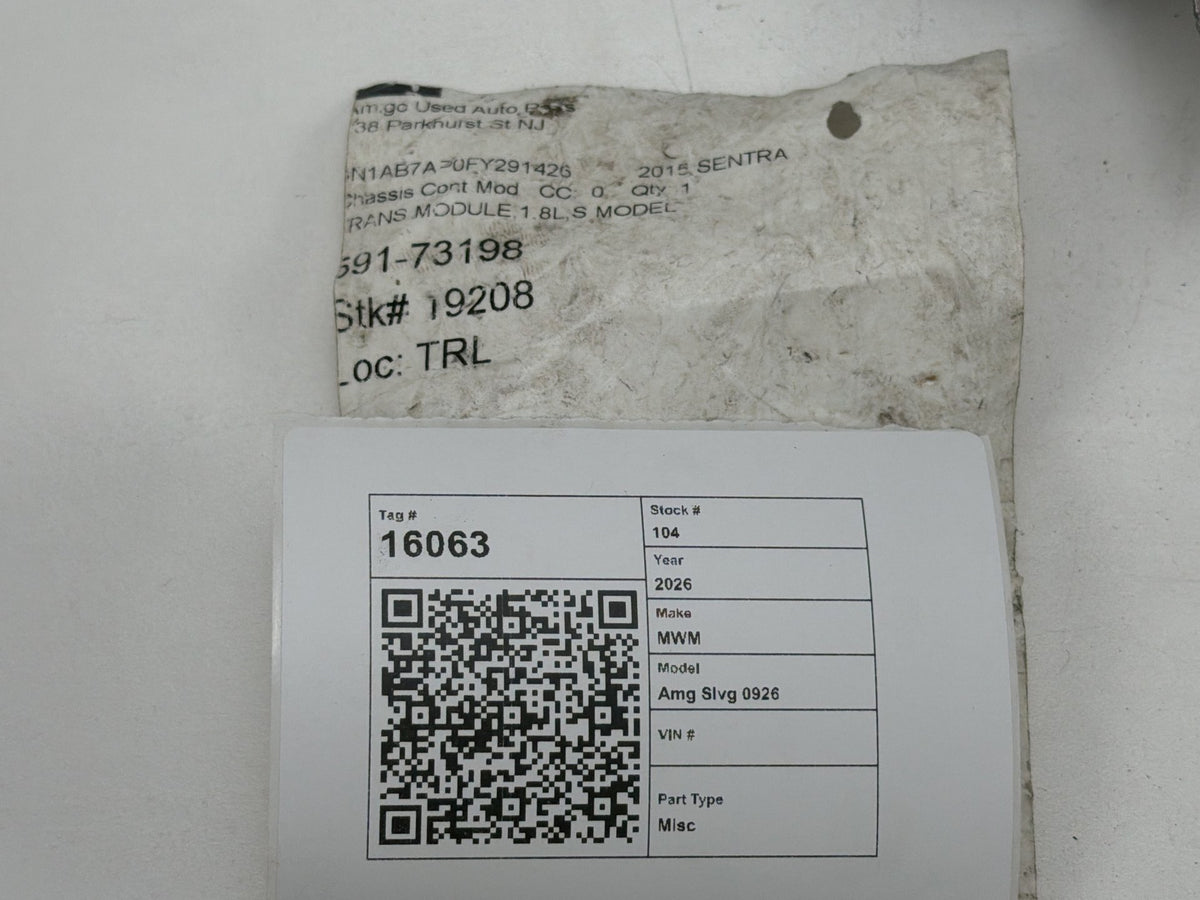 2014-2016 Nissan Sentra Transmission Control Module TCM 310F6-3BE0A OEM