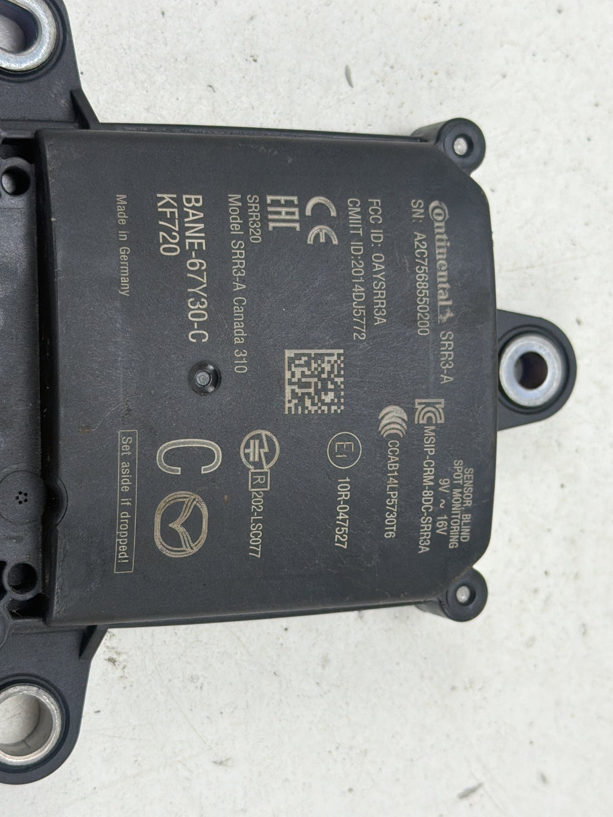 2017-2018 Mazda 3 Rear Left Side Blind Spot Radar Sensor Module BANE-67Y30-C OEM