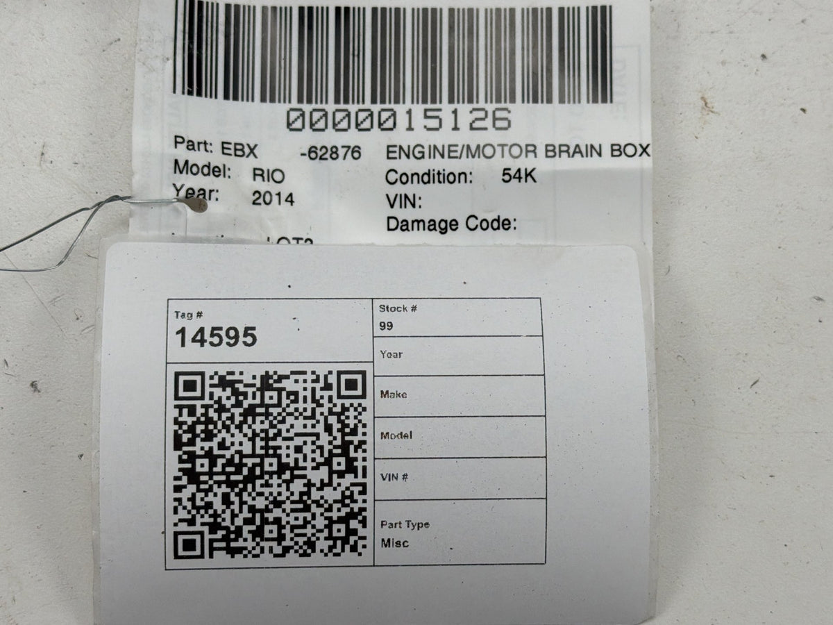 2012-2014 Kia Rio Engine Control Module Computer ECU ECM PCM 39110-2B080 OEM