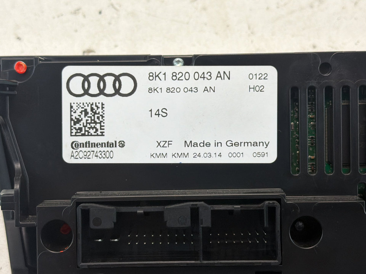 2013-2016 Audi A4 Ac Heater Temperature Climate Control 8K1820043AN OEM