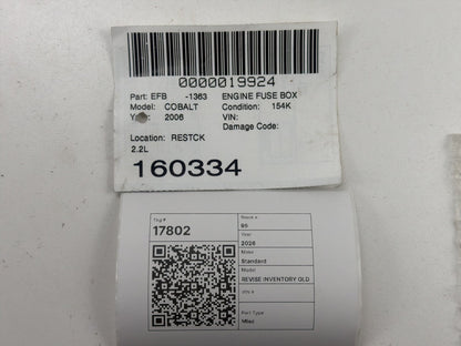 2006-2008 Chevy Cobalt 2.2L Engine Fuse Box OEM